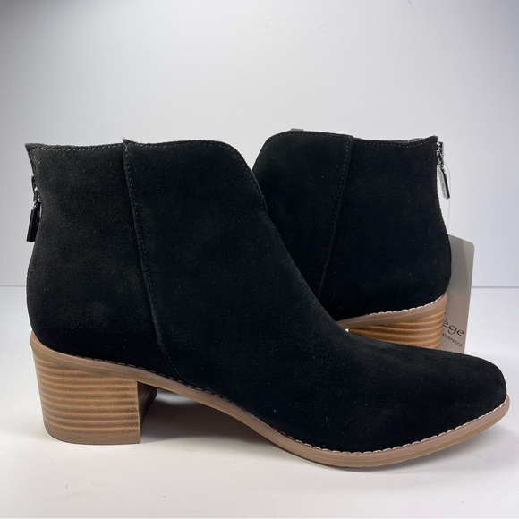 Aqua College Woman's Emily Black Suede Waterproof Black Ankle‎ Boots Size - Picture 9 of 12